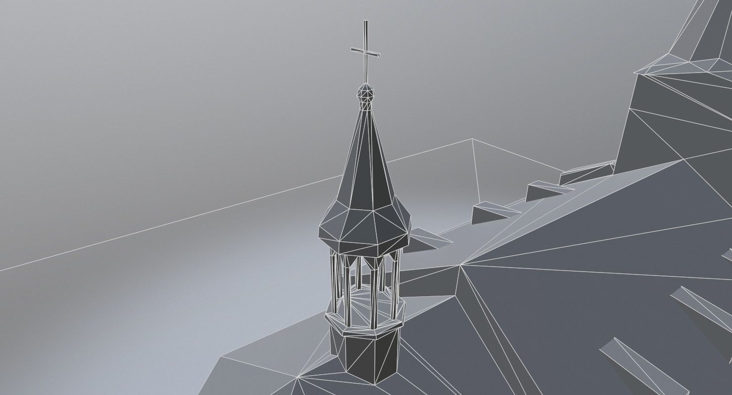Karlovy Vary Kostel Andelske Low-poly 3D model_10