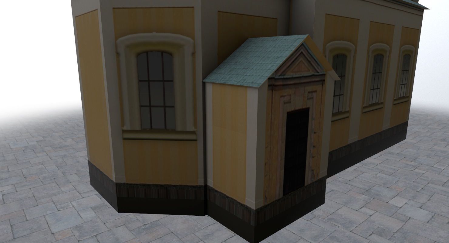 Karlovy Vary Kostel Andelske Low-poly 3D model_4