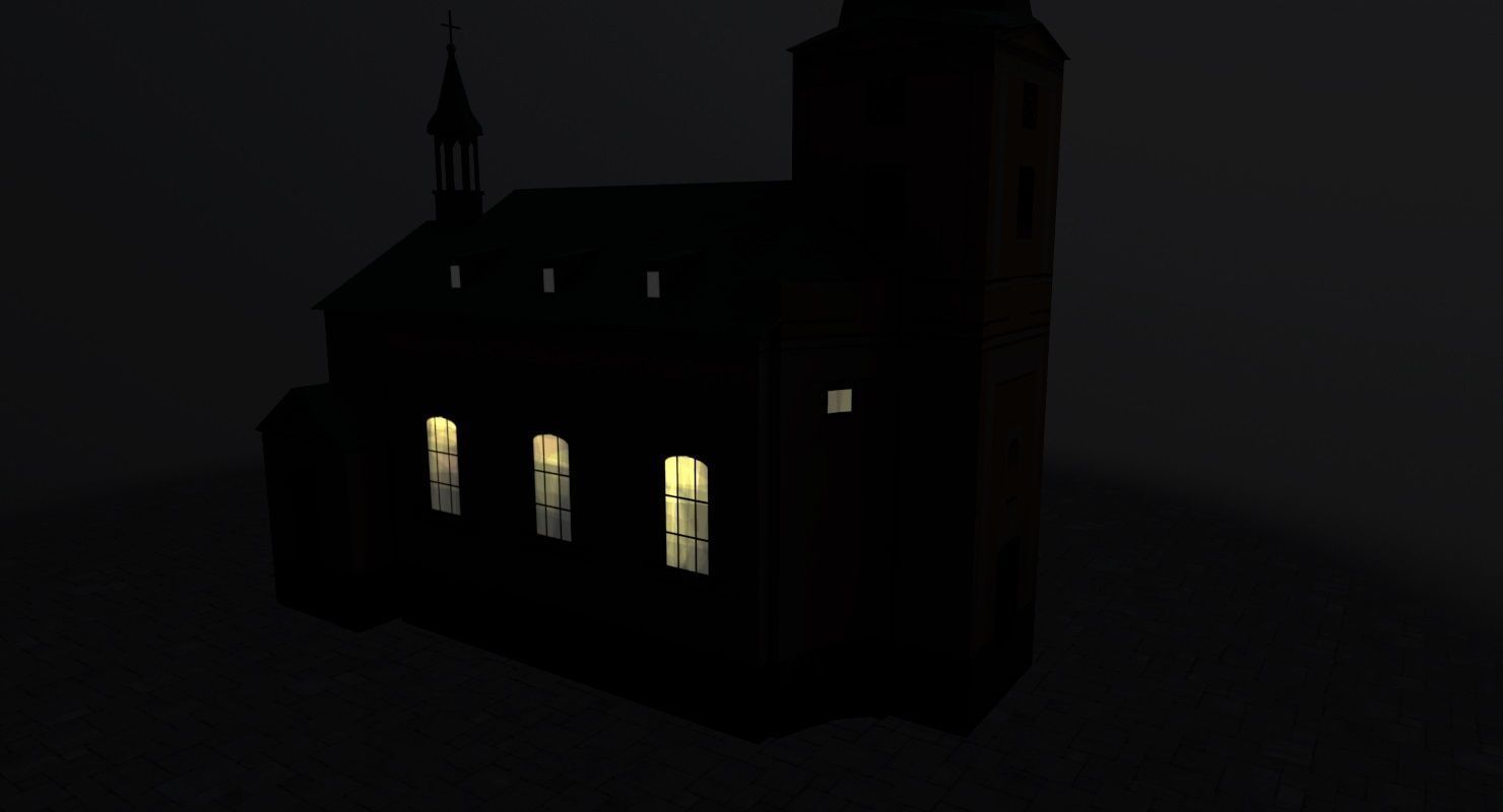 Karlovy Vary Kostel Andelske Low-poly 3D model_6