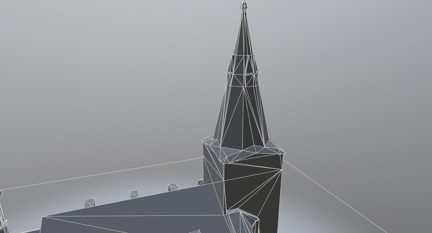 Karlovy Vary Kostel Andelske Low-poly 3D model_9