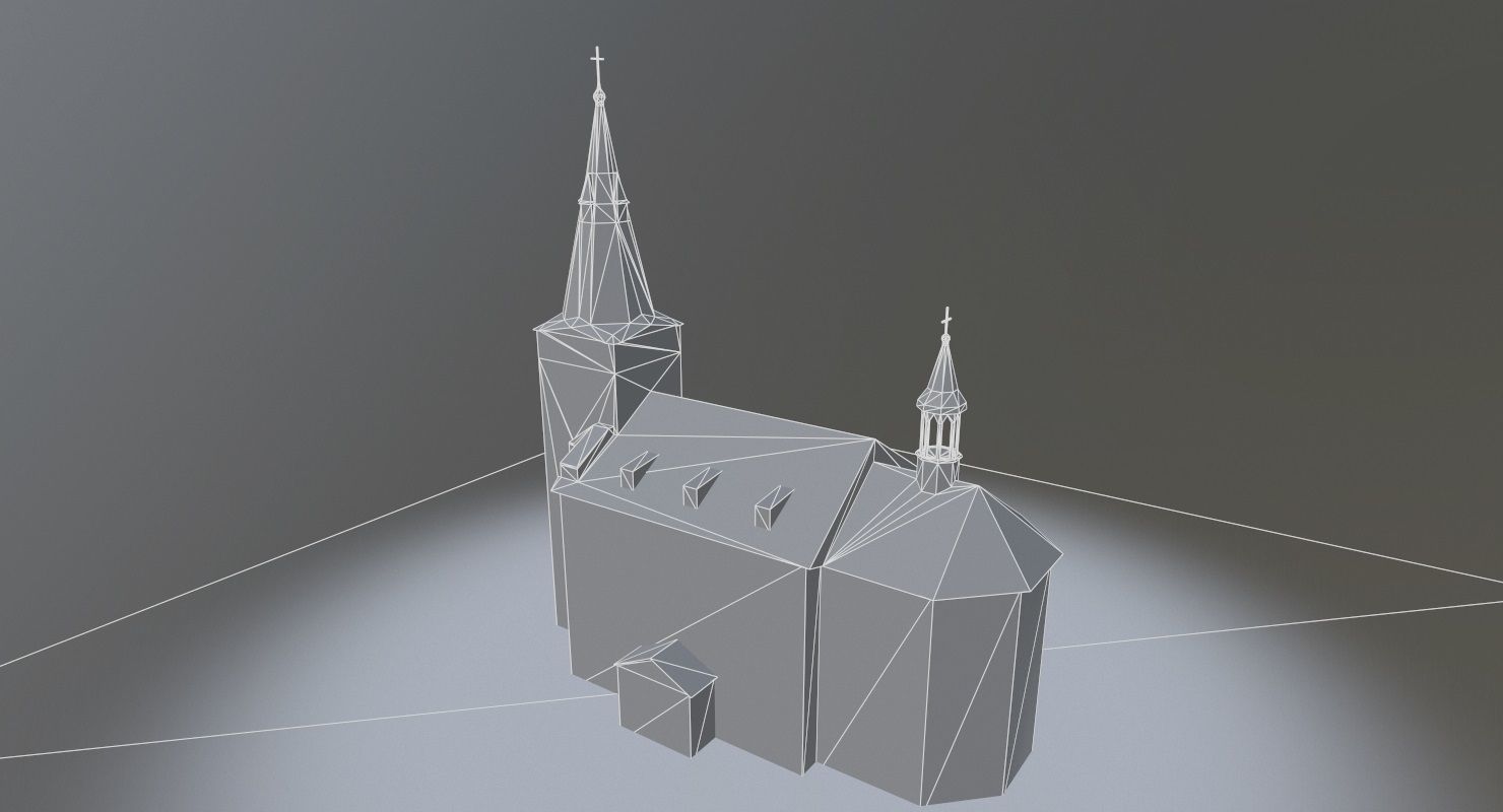Karlovy Vary Kostel Andelske Low-poly 3D model_8
