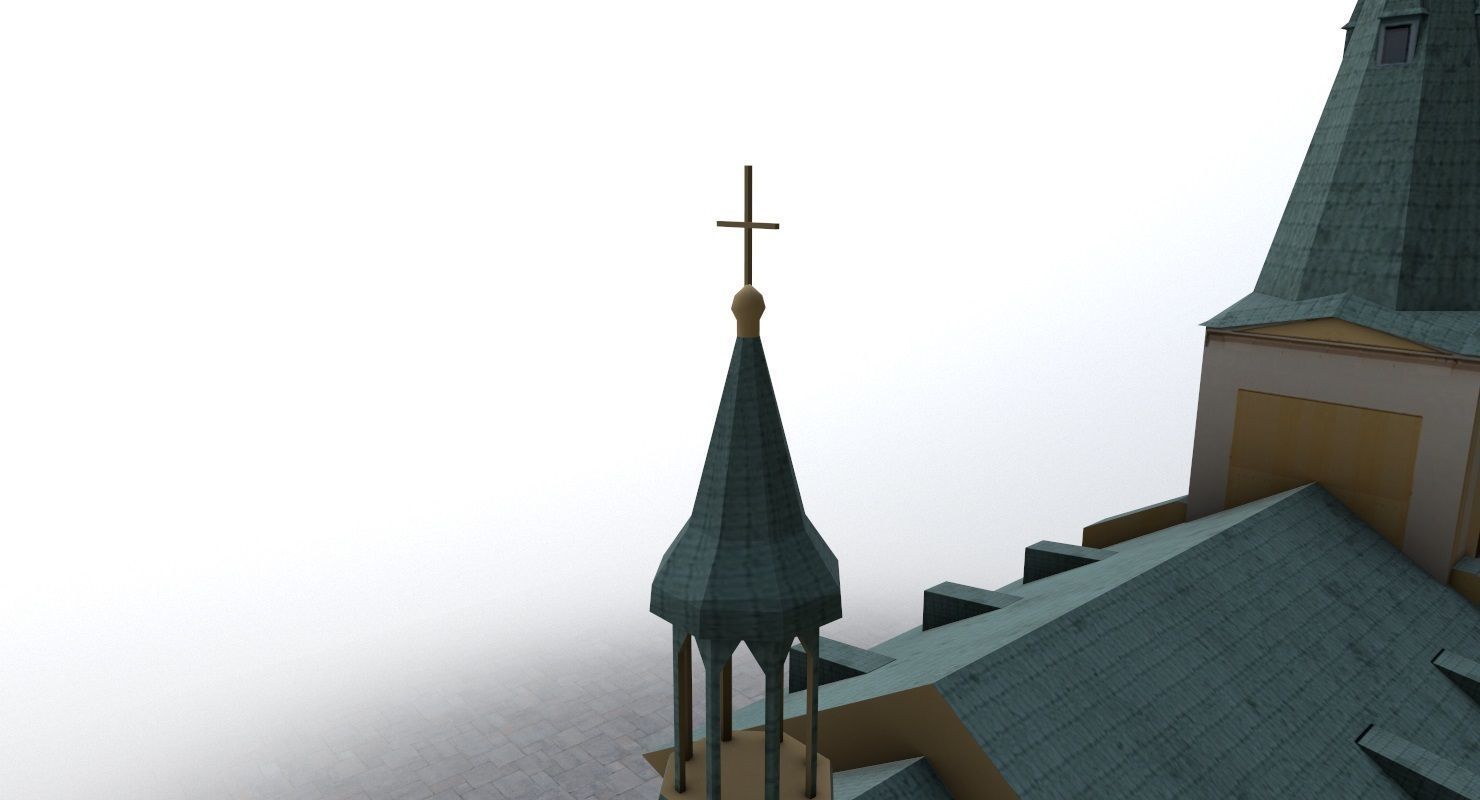 Karlovy Vary Kostel Andelske Low-poly 3D model_3