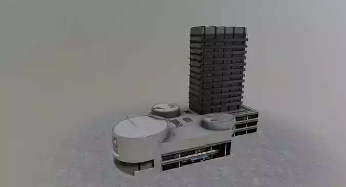 Karlovy Vary Hotel Thermal Low-poly 3D model