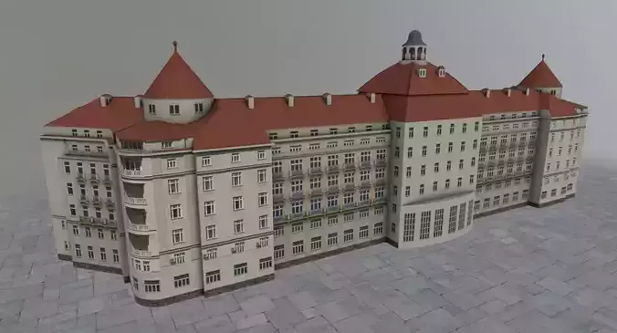 Karlovy Vary Hotel Imperial Low-poly 3D model