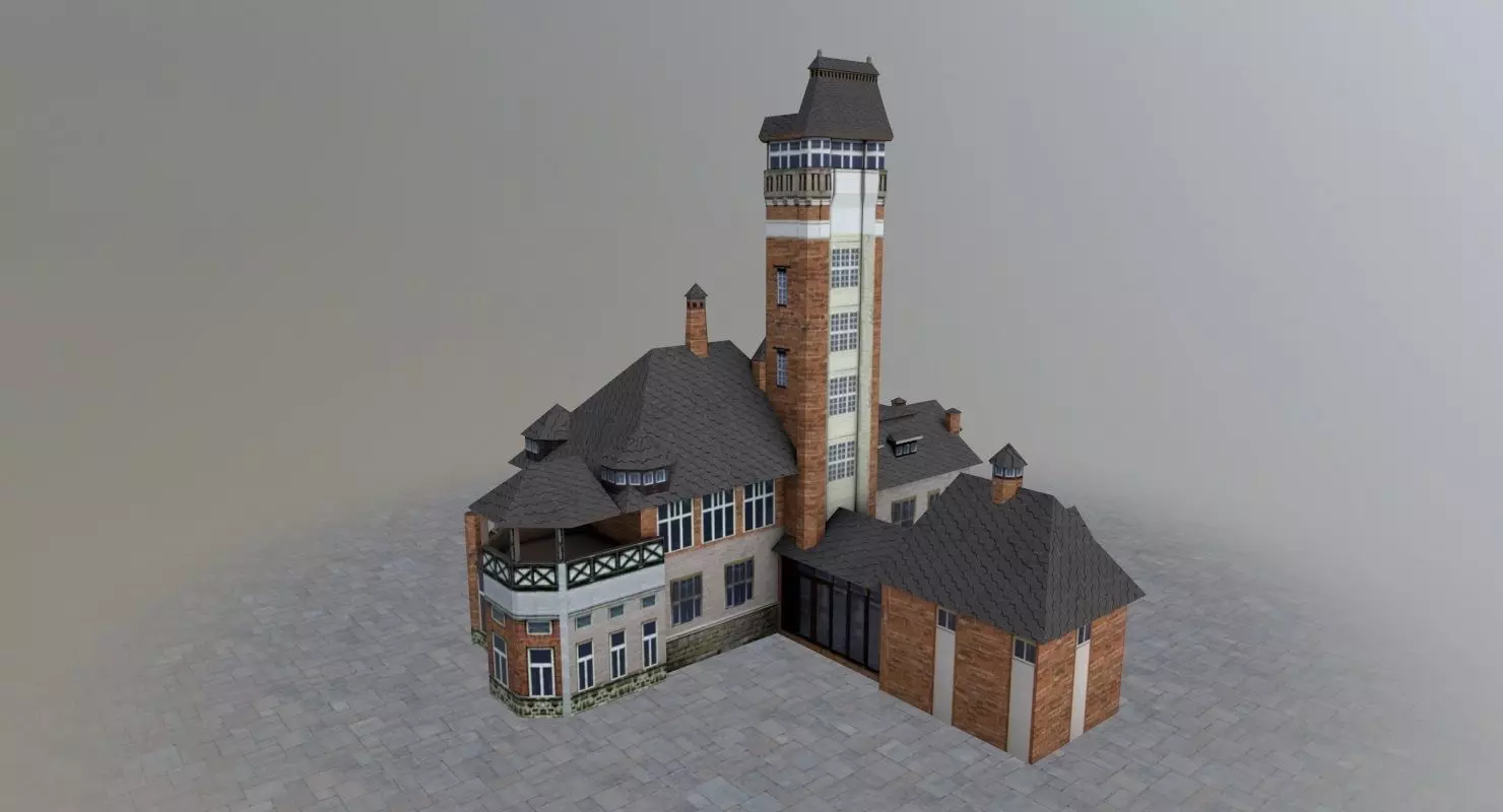 Karlovy Vary Building Low-poly 3D model