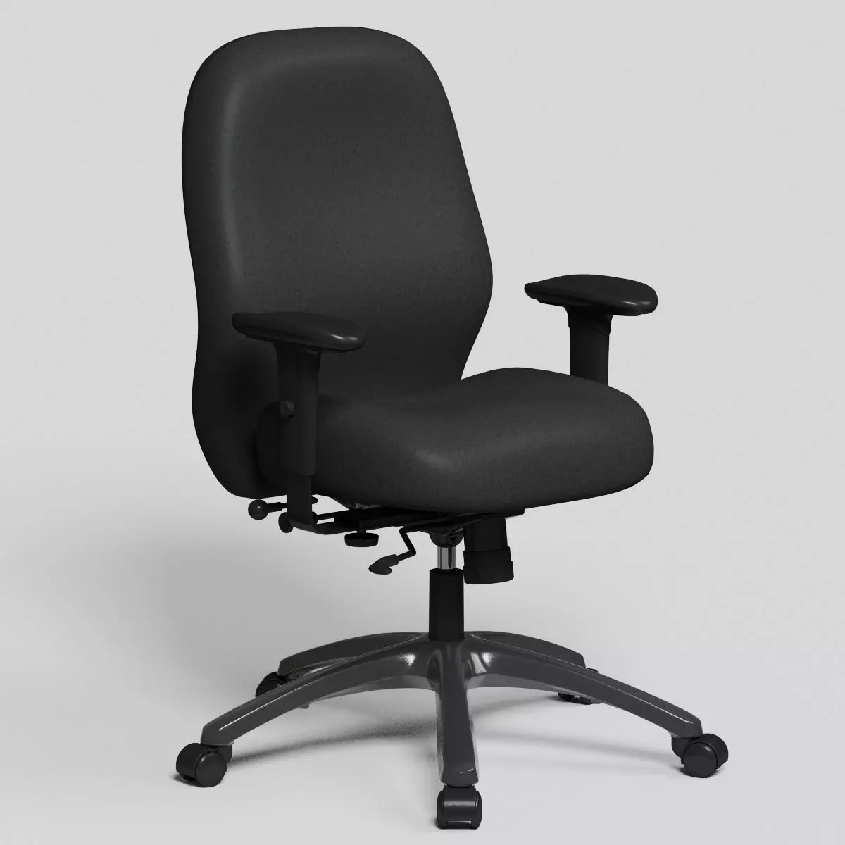 Black Office Chair high def rev-02 Low-poly 3D model
