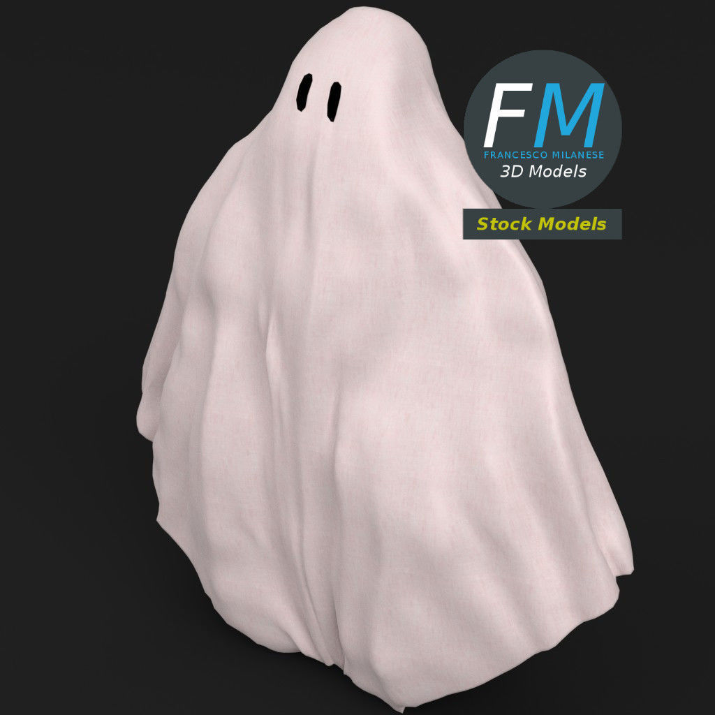 Bedsheet ghost 3D model_2