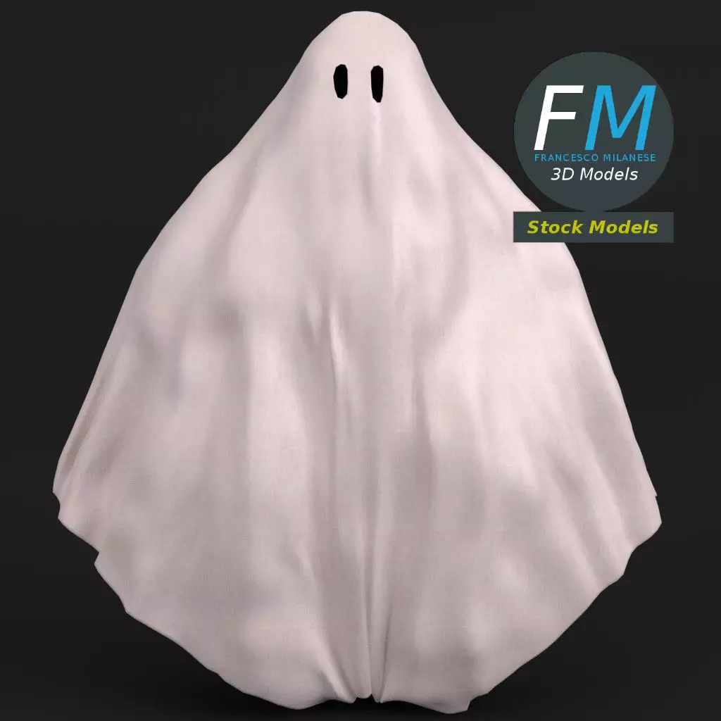 Bedsheet ghost 3D model_0