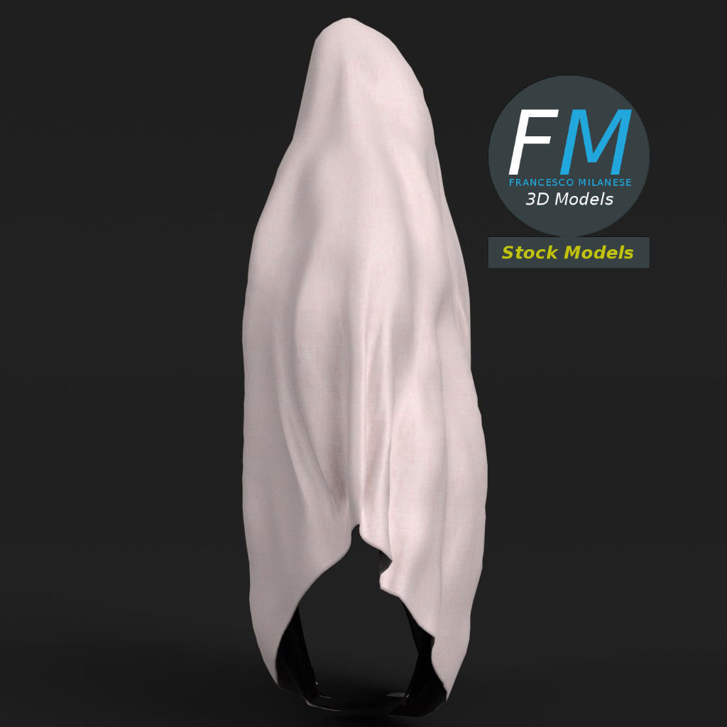 Bedsheet ghost 3D model_4