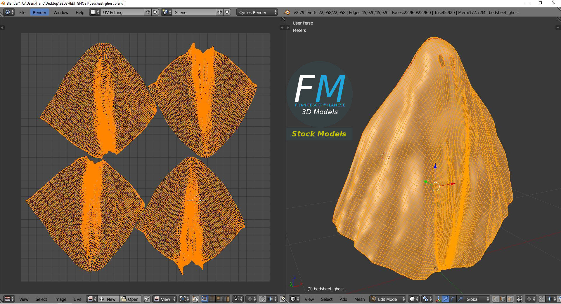 Bedsheet ghost 3D model_10