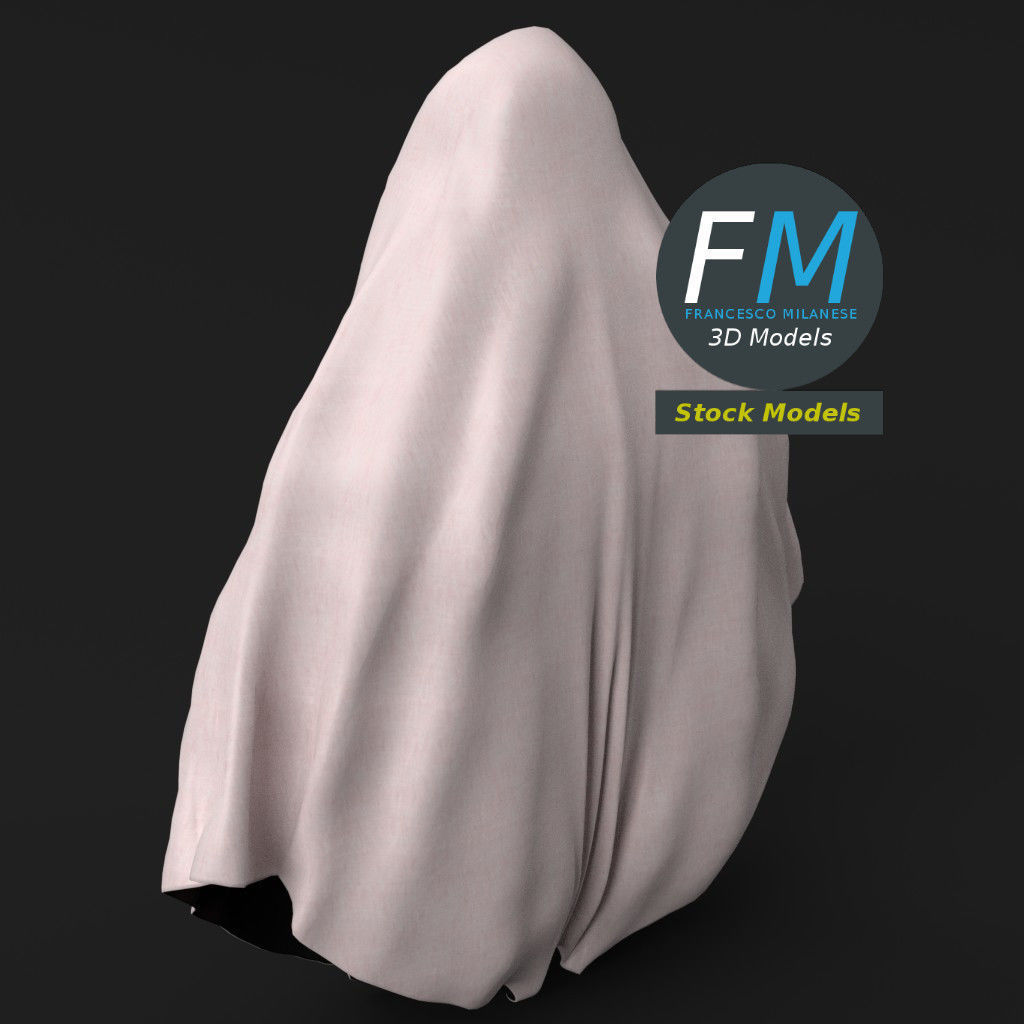 Bedsheet ghost 3D model_5