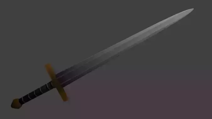 LowPoly Sword with Hand Painted Textures