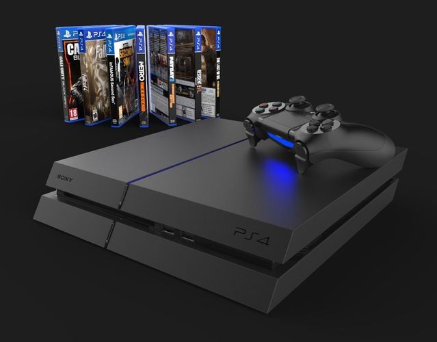Sony PS4 Console and DualShock Controller 3D model