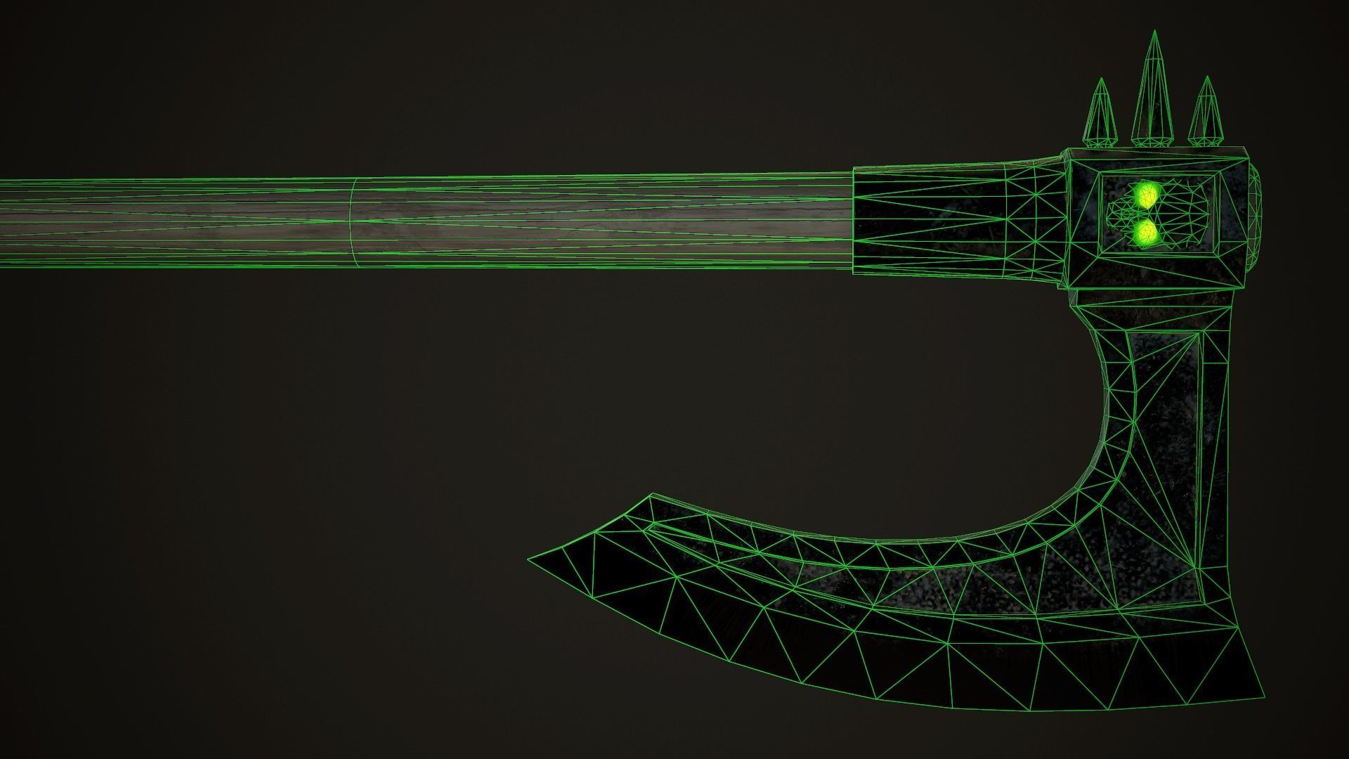 Undead  Axe Low-poly 3D model_13