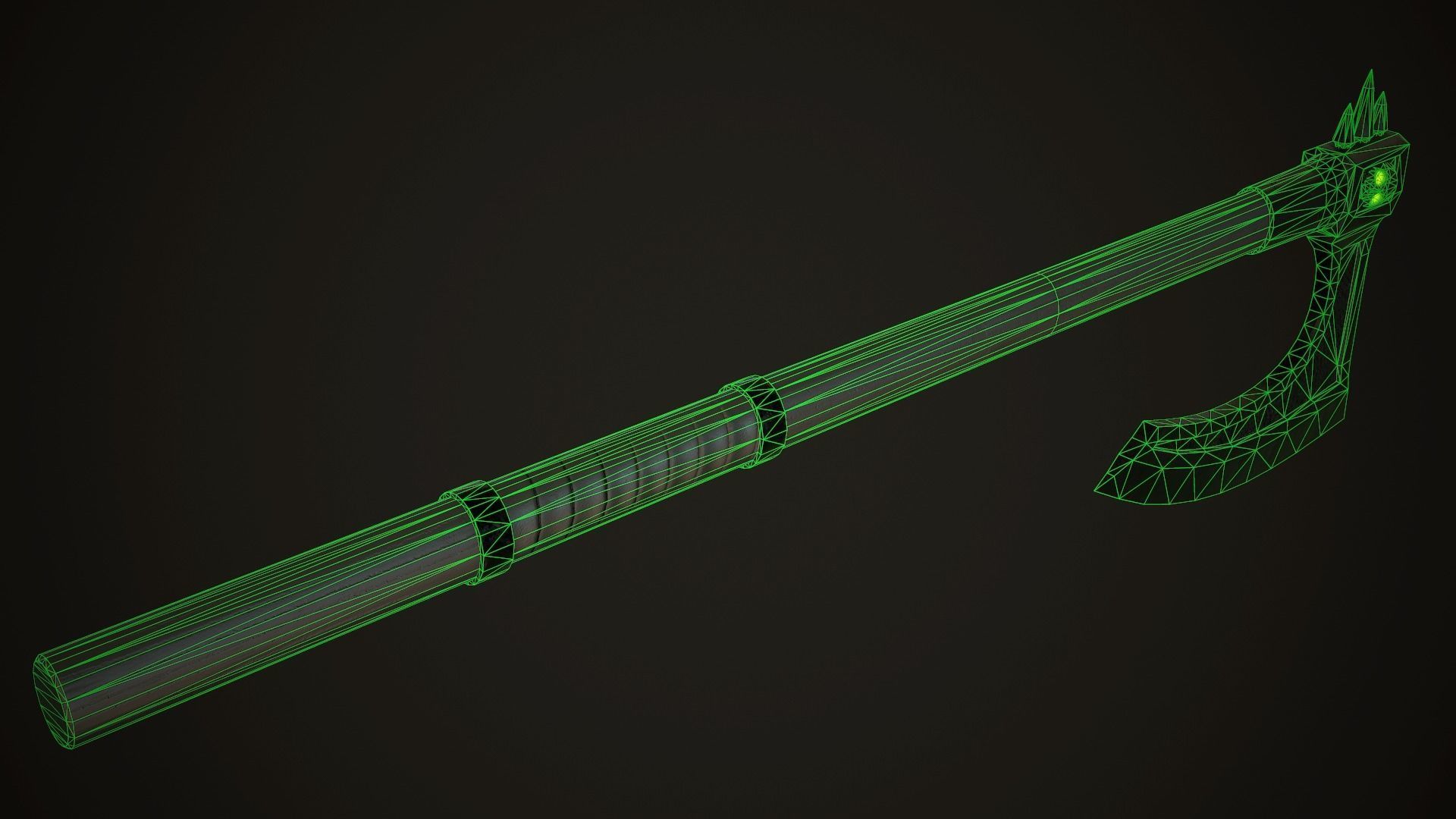 Undead  Axe Low-poly 3D model_11