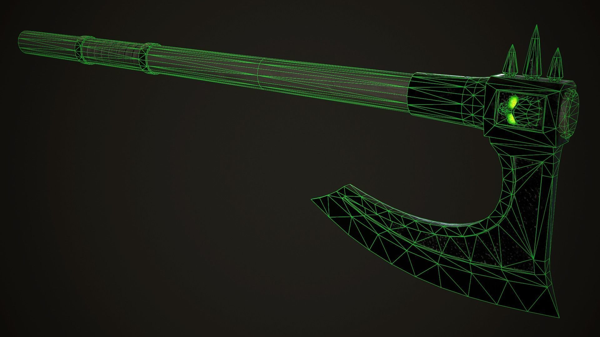 Undead  Axe Low-poly 3D model_12