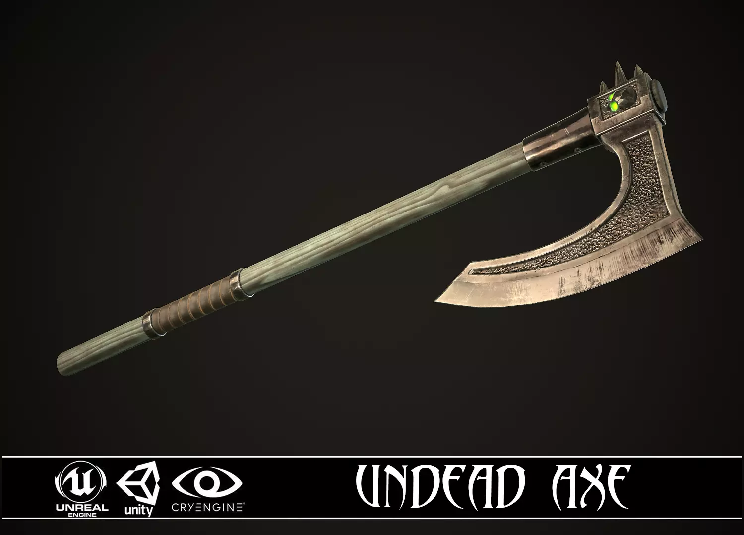 Undead  Axe Low-poly 3D model_0