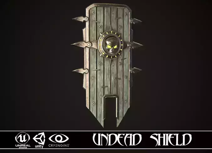 Undead Shield Low-poly 3D model