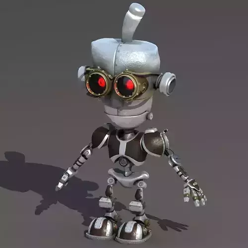 Cartoon Robot Riged Low-poly 3D model