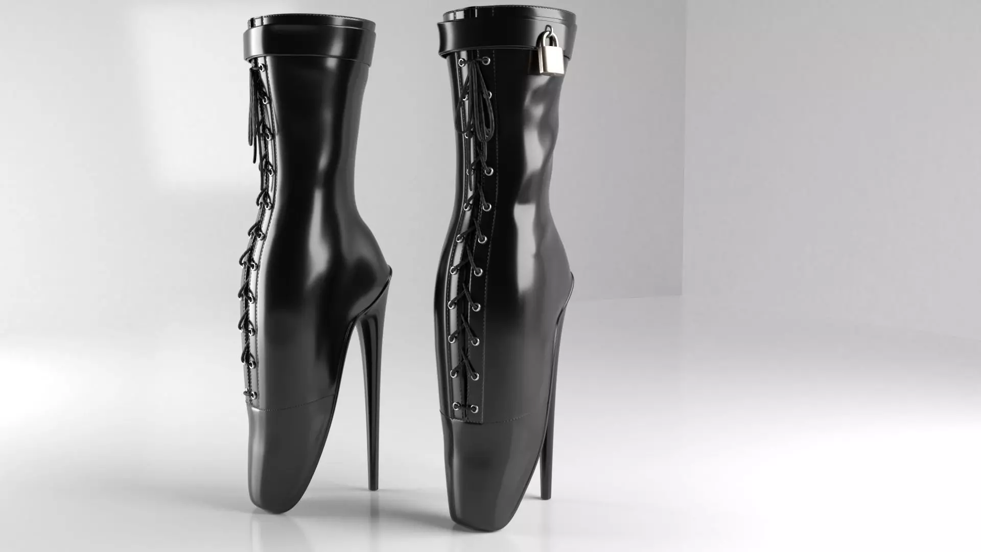 Ballet Heel Boots  Free 3D model_0