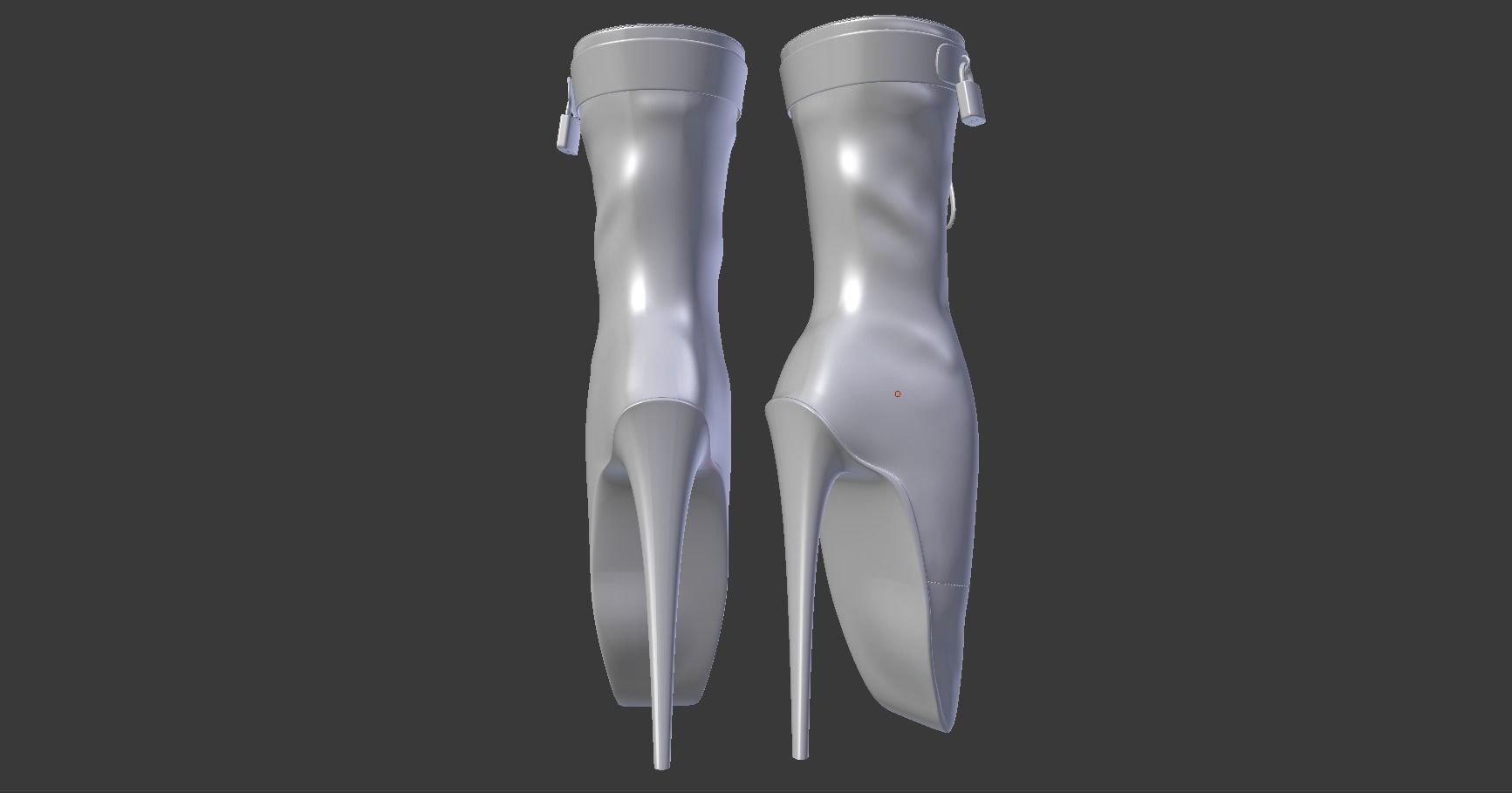 Ballet Heel Boots  Free 3D model_9