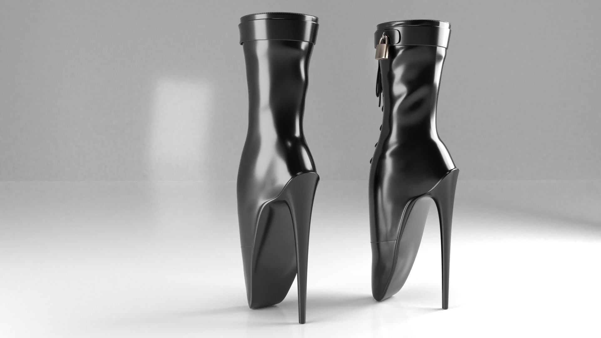 Ballet Heel Boots  Free 3D model_3