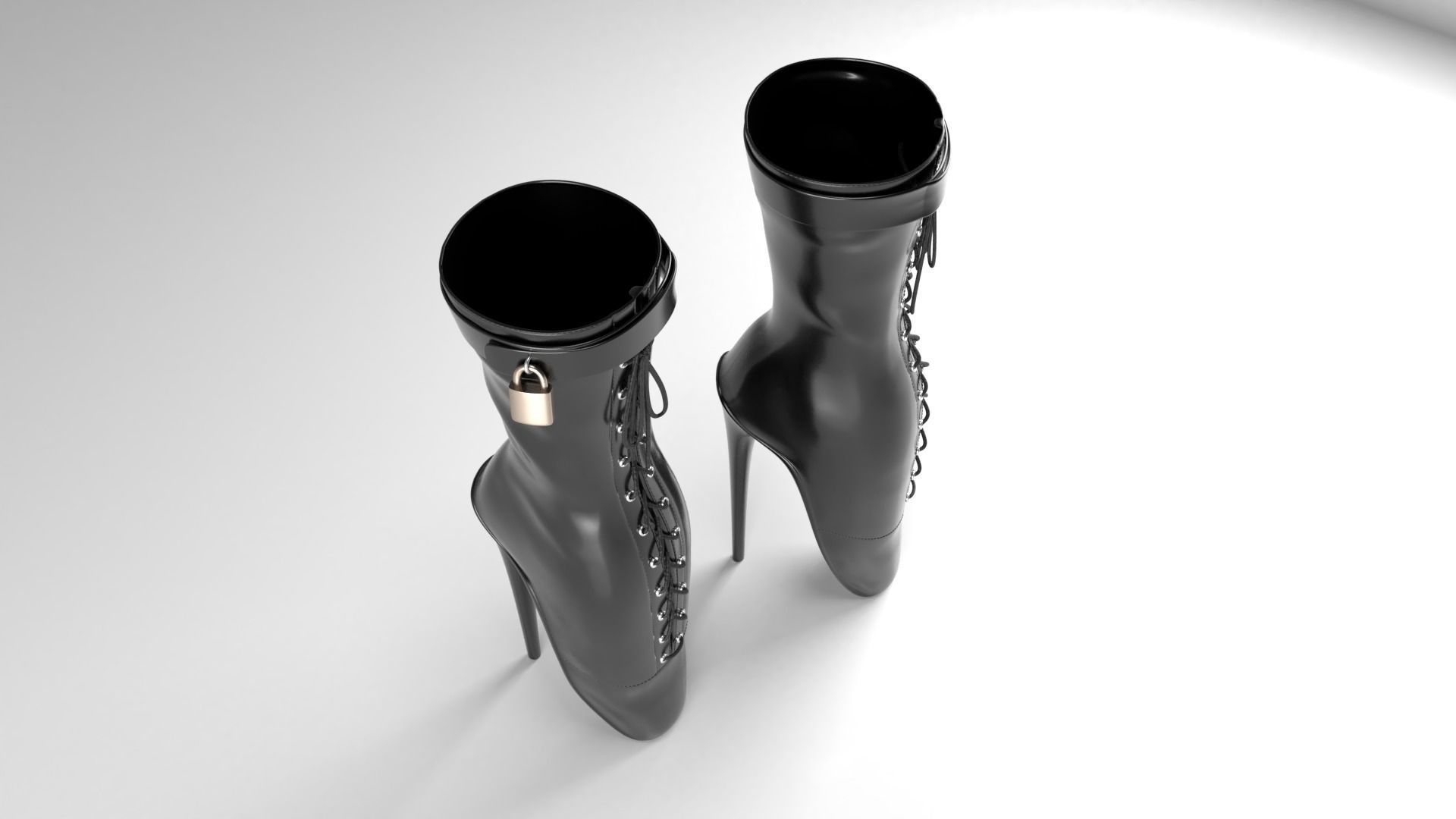Ballet Heel Boots  Free 3D model_5