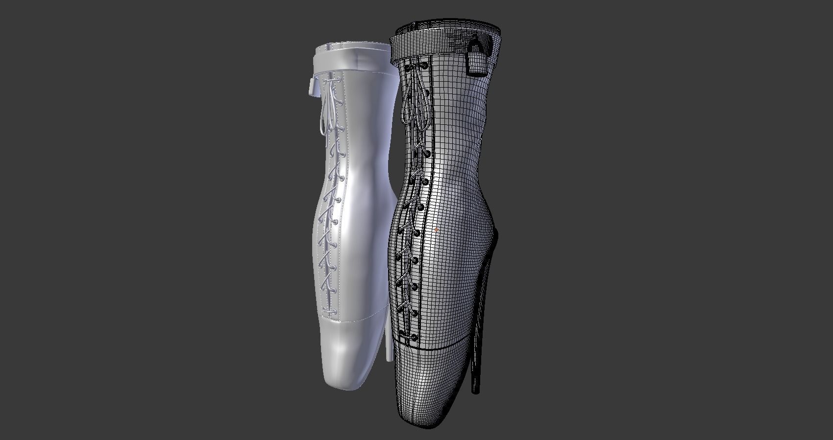 Ballet Heel Boots  Free 3D model_11