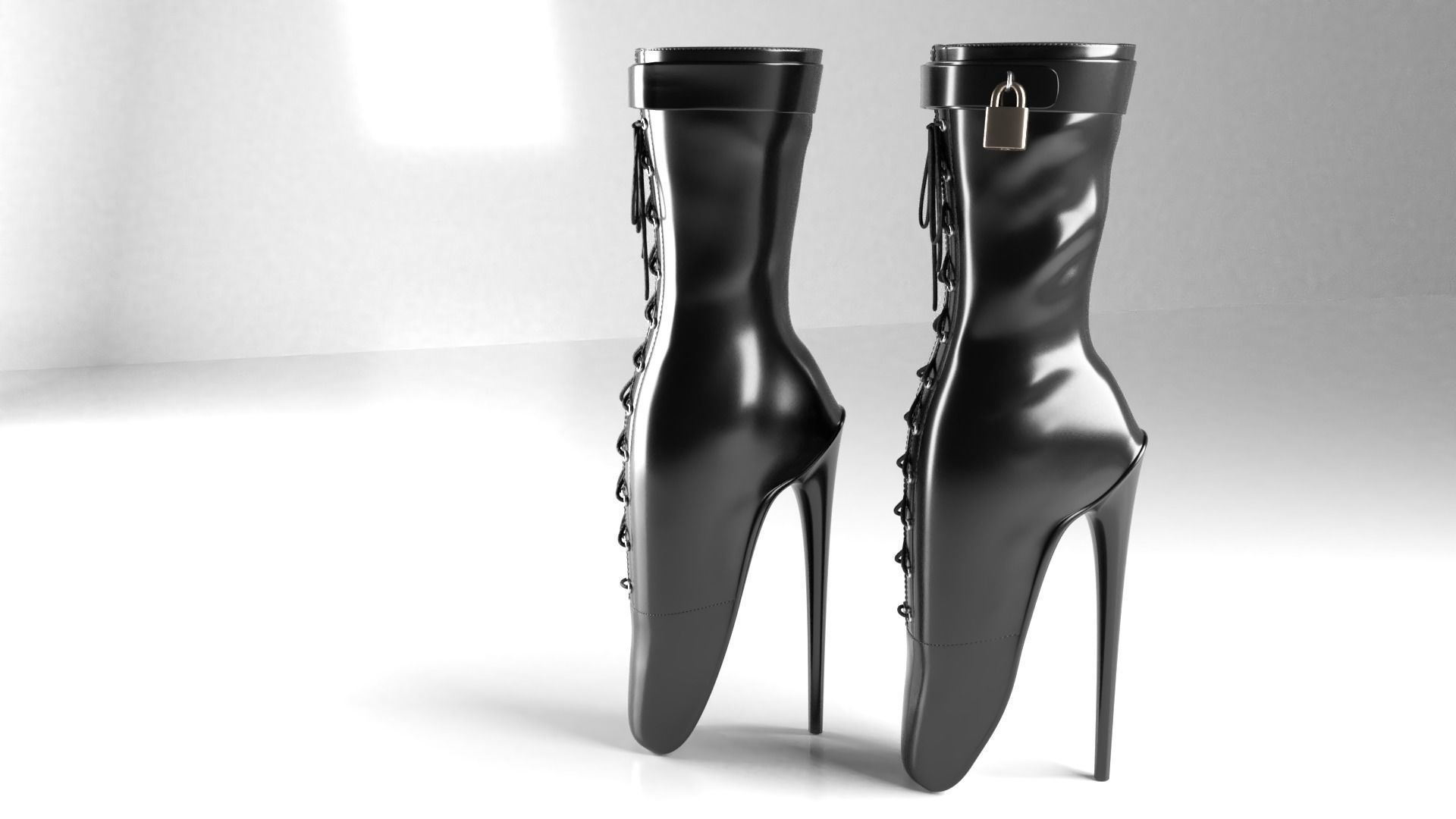 Ballet Heel Boots  Free 3D model_1