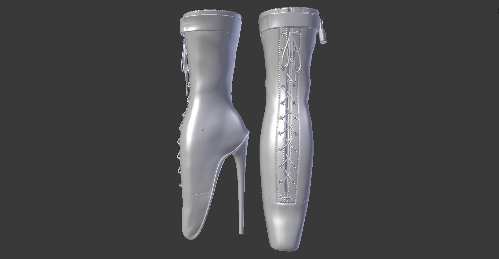 Ballet Heel Boots  Free 3D model_8