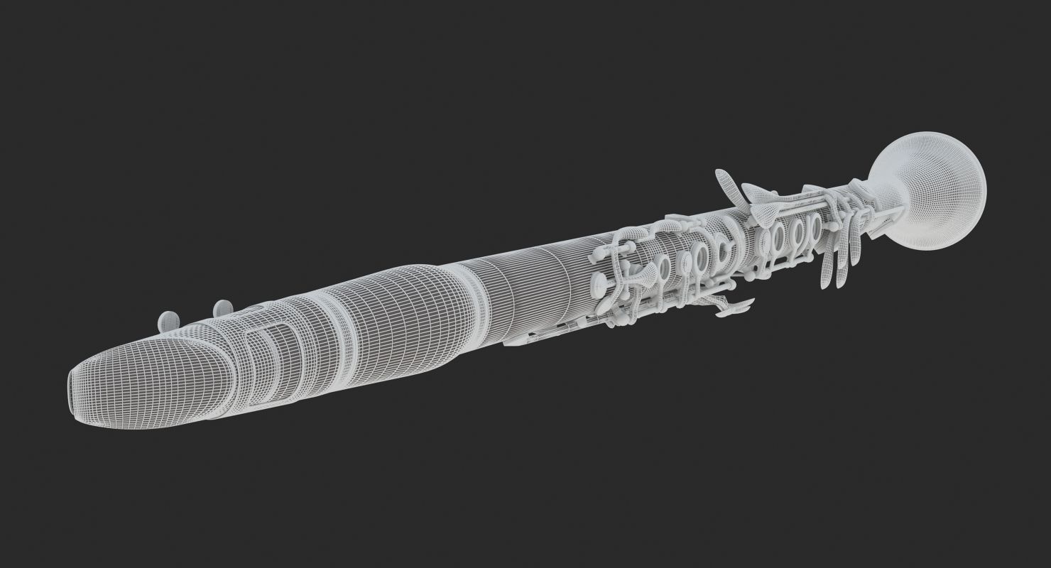Clarinet gold saxophone 3D model_14