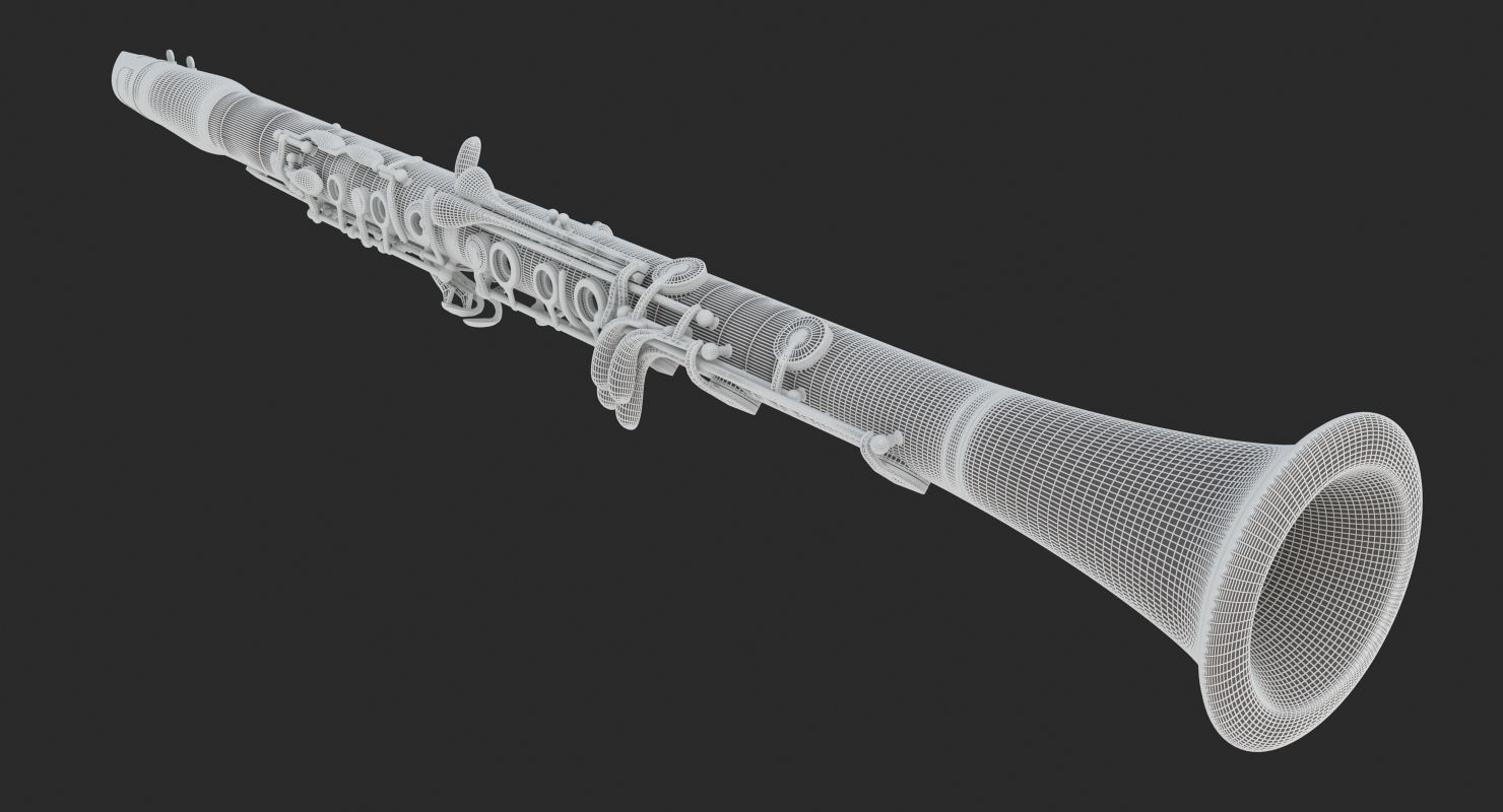 Clarinet gold saxophone 3D model_12
