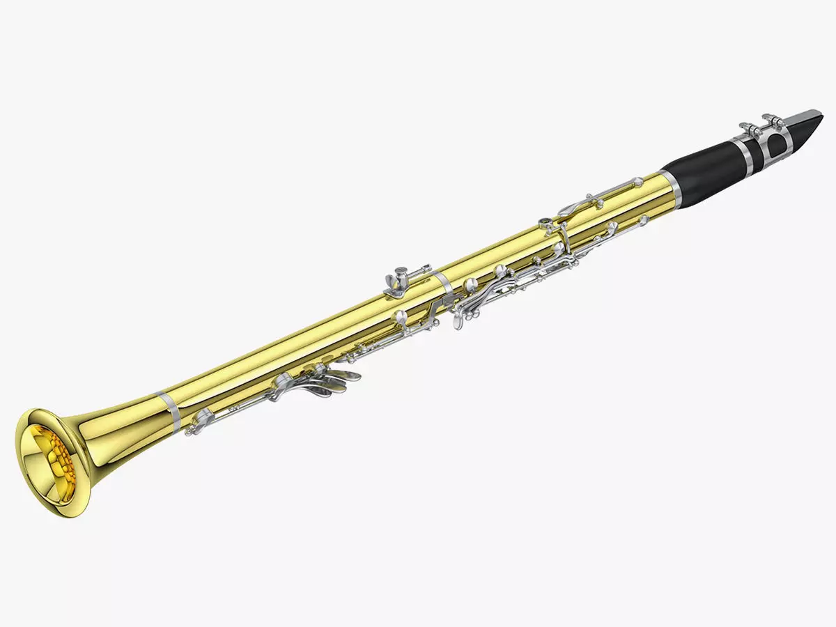 Clarinet gold saxophone 3D model_0