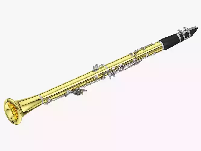 Clarinet gold saxophone 3D model
