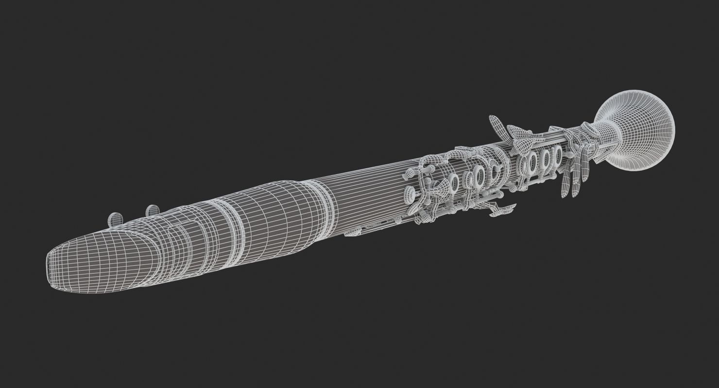 Clarinet gold saxophone 3D model_13