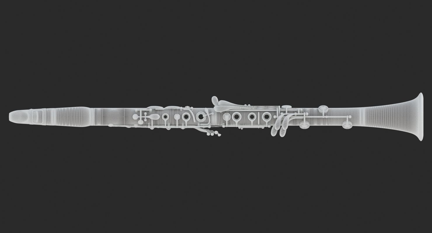 Clarinet gold saxophone 3D model_10