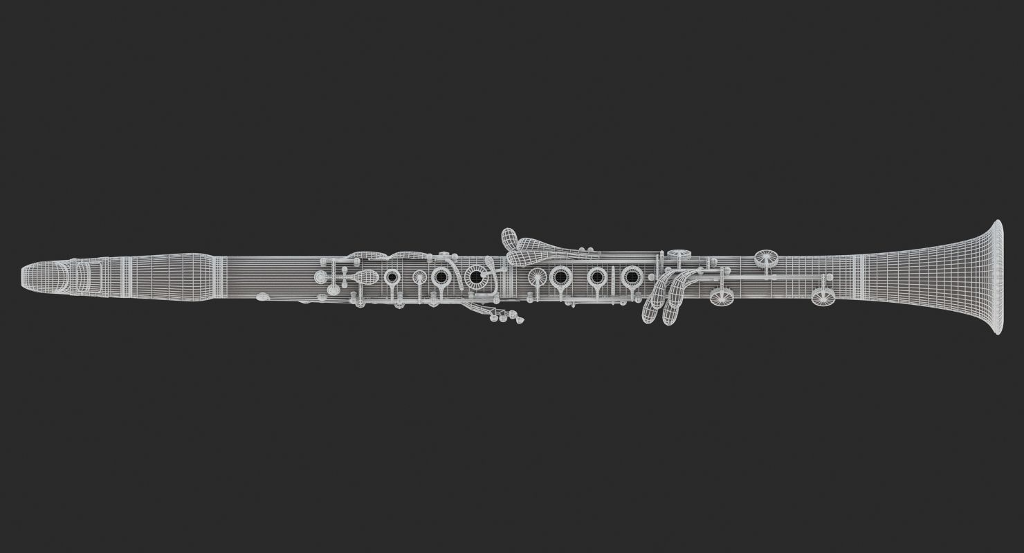 Clarinet gold saxophone 3D model_9