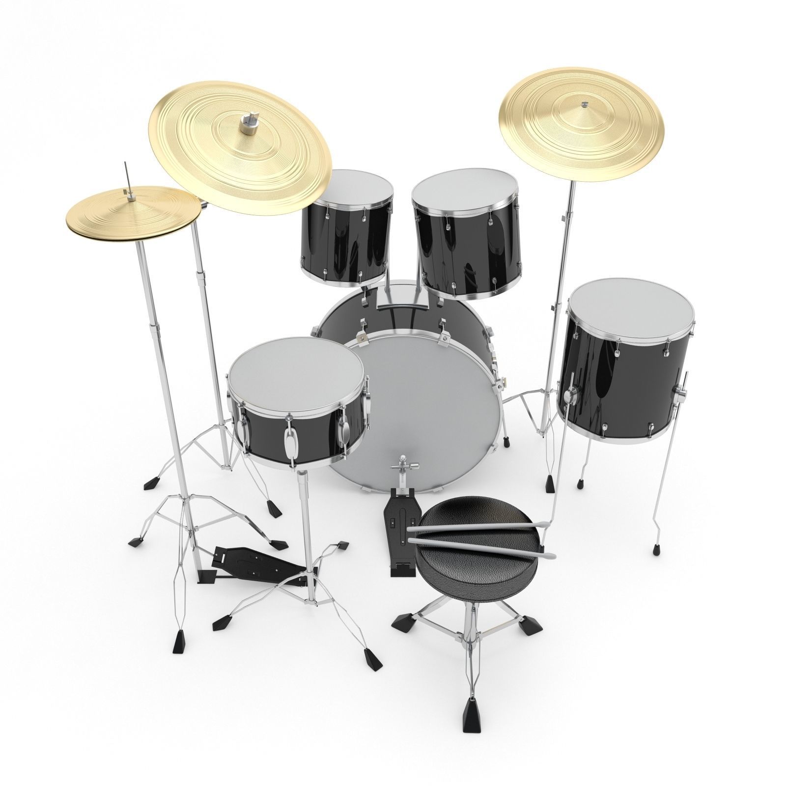 Drum Kit 3D model_6