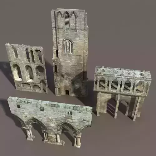 Castle Ruin Pack Low poly 3d Model Low-poly 3D model