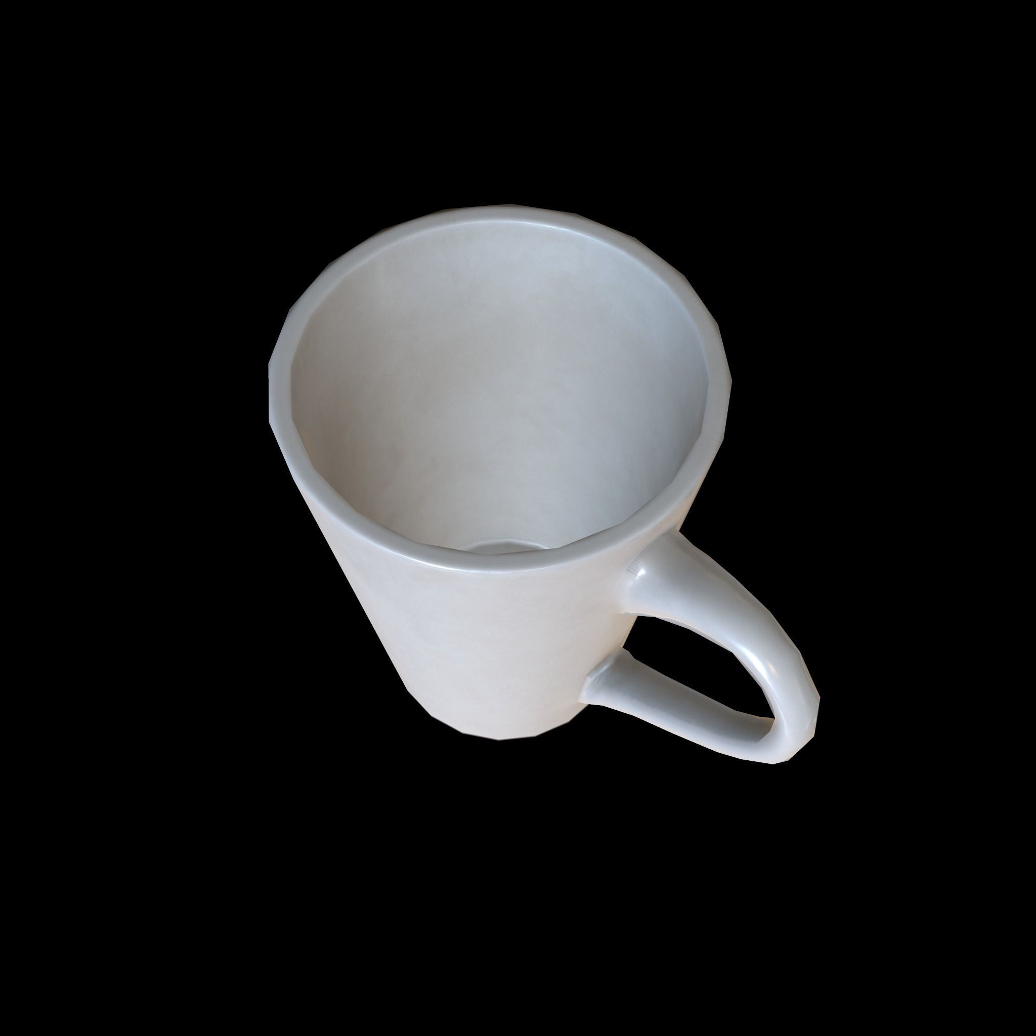 used coffee mug Low-poly 3D model_4