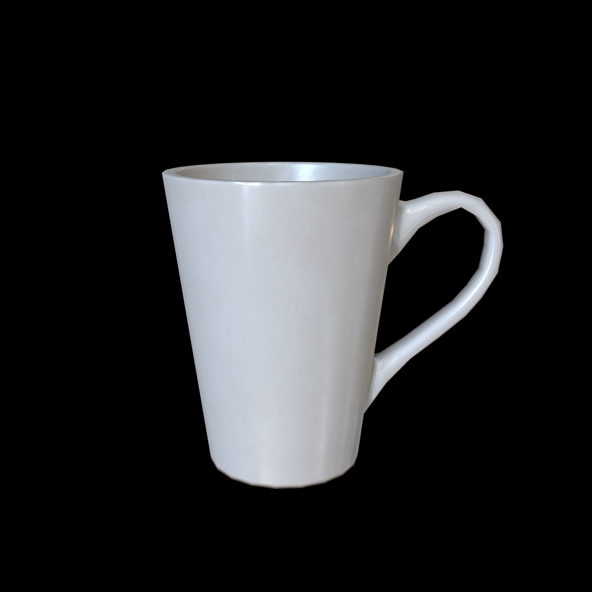 used coffee mug Low-poly 3D model_3
