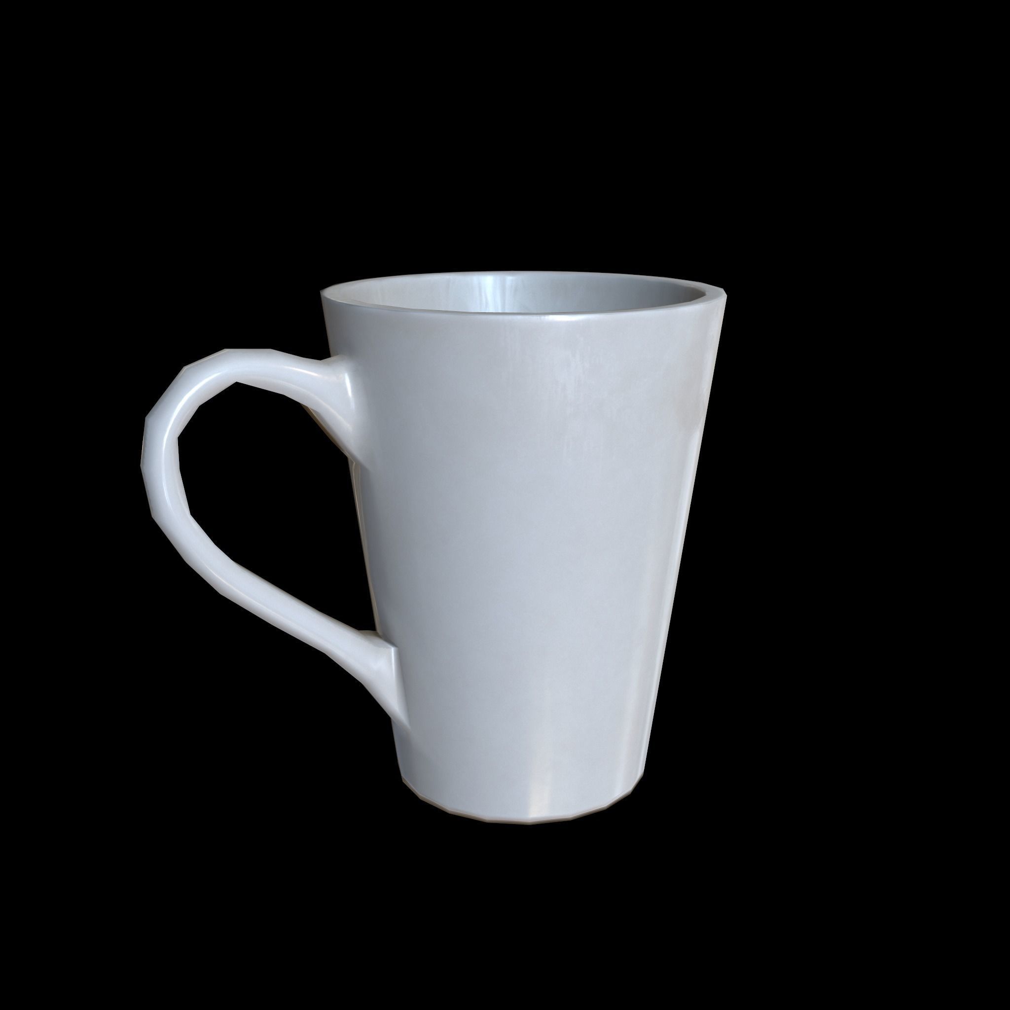 used coffee mug Low-poly 3D model_1