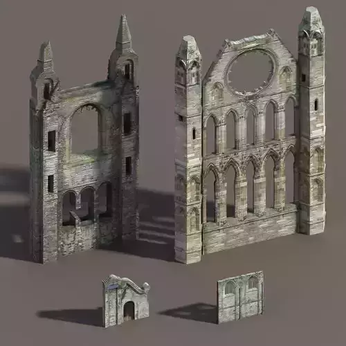 Castle Ruin Pack Low poly 3d Model 2
