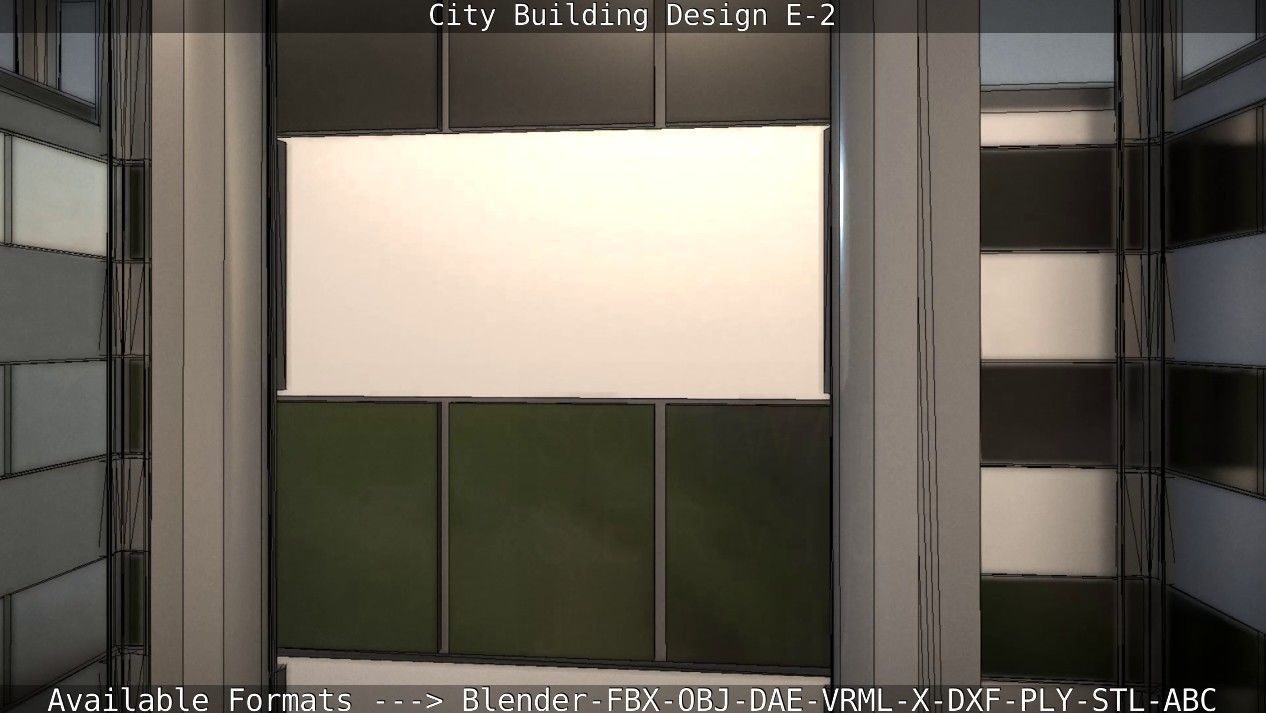 City Building Design E-2  Low-poly 3D model_51