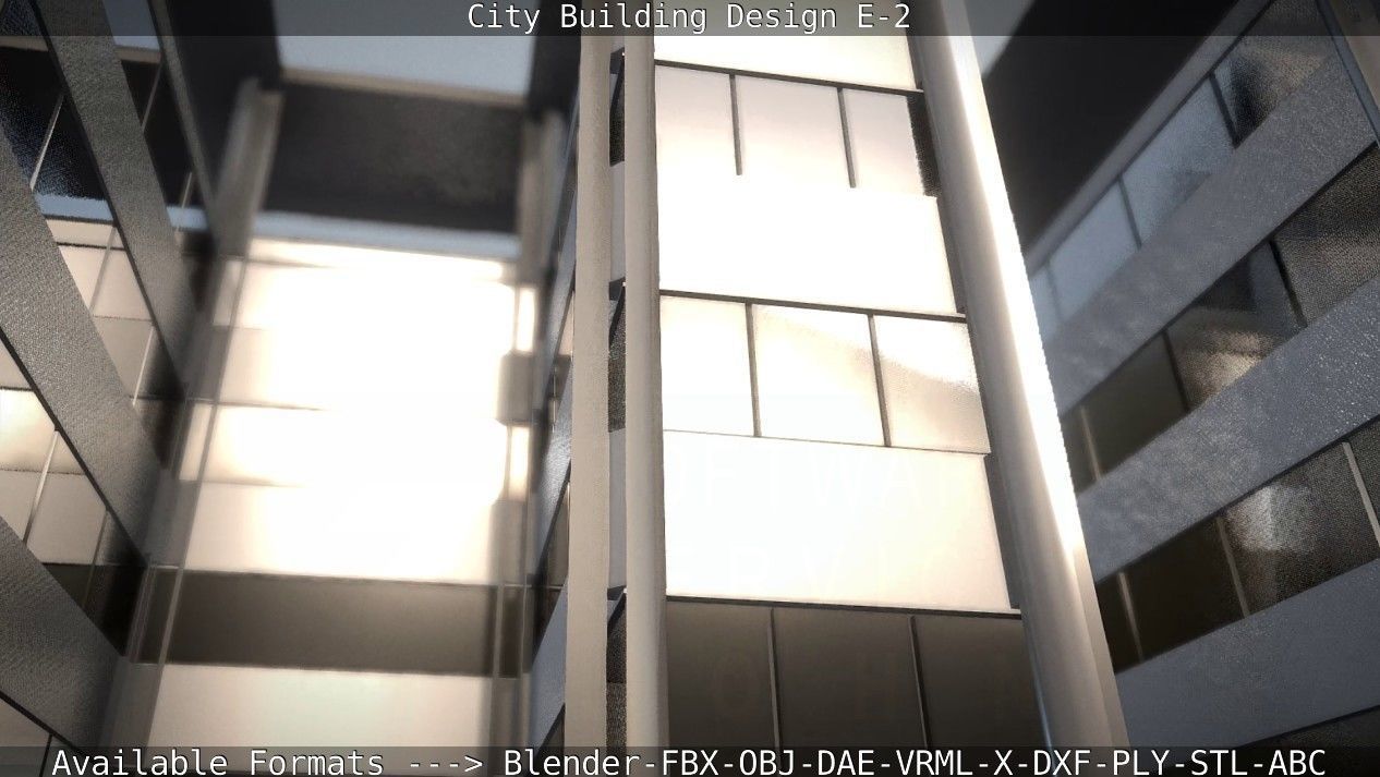 City Building Design E-2  Low-poly 3D model_83