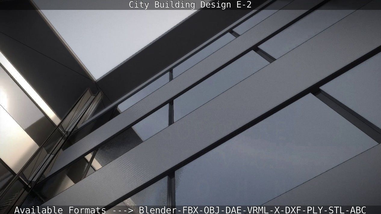 City Building Design E-2  Low-poly 3D model_86
