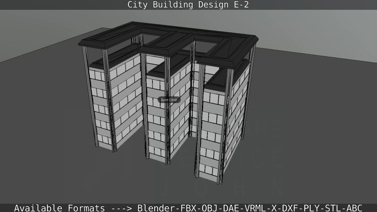 City Building Design E-2  Low-poly 3D model_66