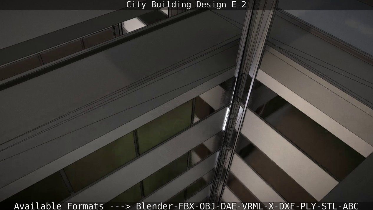City Building Design E-2  Low-poly 3D model_47