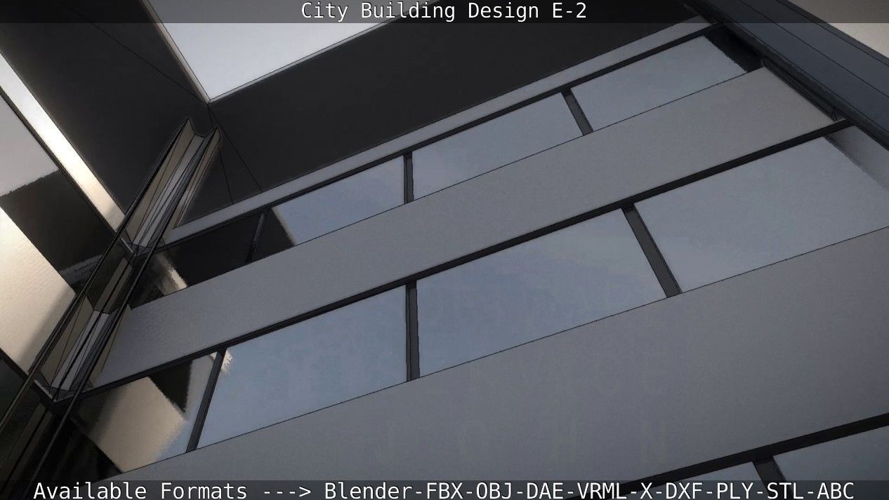 City Building Design E-2  Low-poly 3D model_89