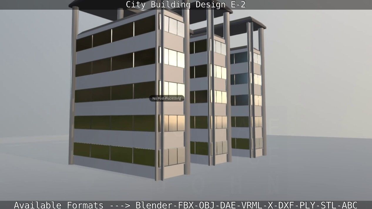 City Building Design E-2  Low-poly 3D model_78